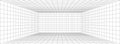 Perspective grid background 3d Vector illustration. Model projection background template. Line one point perspective
