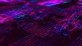 Perspective grid. Plexus. Multi-colored particles and lines. Abstract digital background. 3d rendering Royalty Free Stock Photo