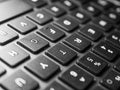 Keyboard white / gray / black laptop. Laptop keyboard. Laptops are mobile. Black keyboard on a gray laptop. keyboard close up with Royalty Free Stock Photo