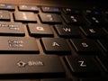 Keyboard white / gray / black laptop. Laptop keyboard. Laptops are mobile. Black keyboard on a gray laptop. keyboard close up with Royalty Free Stock Photo