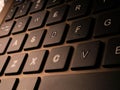 Keyboard white / gray / black laptop. Laptop keyboard. Laptops are mobile. Black keyboard on a gray laptop. keyboard close up with Royalty Free Stock Photo