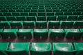 Perspective of many empty stadium seats Royalty Free Stock Photo