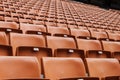 Perspective of many empty stadium seats Royalty Free Stock Photo