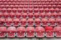 Perspective of many empty stadium seats Royalty Free Stock Photo
