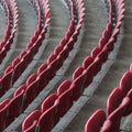 Perspective of many empty stadium seats Royalty Free Stock Photo