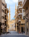 Beirut Downtown city centre and Al Amine blue mosque, Lebanon