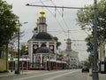 Perspective of Nikoloyamskaya street with view of St. Alexey Cathedral and of old Rogozhskaya police station.