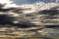 The perspective of nimbus clouds in the blue sky