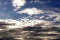 The perspective of nimbus clouds in the blue sky