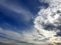 The perspective of Nimbus clouds in the blue sky