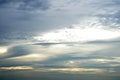 The perspective of nimbus clouds in the blue sky