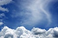 The perspective of Nimbus clouds in the blue sky