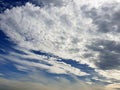 The perspective of Nimbus clouds in the blue sky