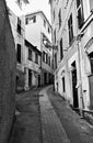 Perspective of old street in Genova Nervi town