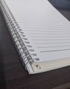 Perspective photo of notebook expiration.