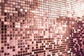 Perspective of pink rose gold square mosaic tiles for background