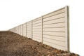 Perspective of precast concrete Wall on fresh ground floor isolated on white background Royalty Free Stock Photo