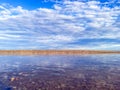 Perspective of Sandy beach. Blue turqoise waters in spanish coasts