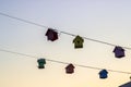 Perspective shoot of sweet bird houses at sunset time Royalty Free Stock Photo