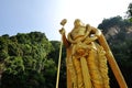 Perspective shot of Statue of Hindu God, Lord Murugan in Batu Caves, Kuala Lumpur, Royalty Free Stock Photo