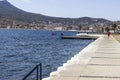 Perspective shot of sunny on the coastline at summertime