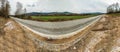 Perspective shot of an under construction railway track