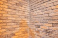 Perspective, side view of old red brick wall texture background Royalty Free Stock Photo