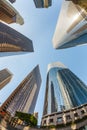 Perspective of skyscraper at hope street in Los Angeles