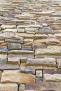 Perspective stone tile texture brick wall background Royalty Free Stock Photo