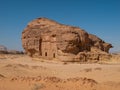 Madain Saleh, archaeological site with Nabatean tombs in Saudi Arabia KSA Royalty Free Stock Photo