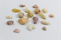 Perspective top close-up shot of several colorful stones that co Royalty Free Stock Photo