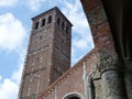 Tower of the medieval church of S. Ambroggio to Milan in Italy. Royalty Free Stock Photo