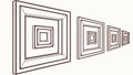 Perspective tunnel of receding square frames, abstract pathway. vector design Generative AI Royalty Free Stock Photo