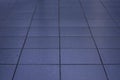 Perspective view of blue floor tiles pattern. Royalty Free Stock Photo