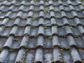 Perspective view of ceramic roof tiles. Royalty Free Stock Photo