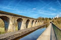 Perspective view of Chirk viaduct and aquaduct Royalty Free Stock Photo