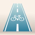 Perspective View of a Dedicated Bicycle Path Royalty Free Stock Photo