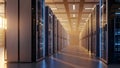Futuristic Data Center Server Room Aisle Royalty Free Stock Photo