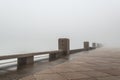 Empty Foggy Promenade, Montevideo, Uruguay