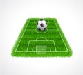 Perspective view of an empty soccer field with realistic grass Baseball field with real grass textured, Vector & illustration Royalty Free Stock Photo