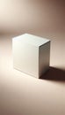 Perspective View of Empty White Product Box with Lid Royalty Free Stock Photo