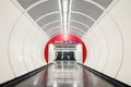 Subway station walkway tunnel. Royalty Free Stock Photo