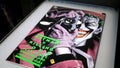 Perspective view of the famous cover of the comic Batman: The Killing Joke