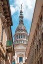 Perspective view of famous Dome of San Gaudenzio Basilica in Novara city, Italy. Cupola and belfry of San Gaudenzio Royalty Free Stock Photo