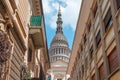 Perspective view of famous Dome of San Gaudenzio Basilica in Novara city, Italy. Cupola and belfry of San Gaudenzio Royalty Free Stock Photo