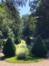 perspective view of a garden in a beautiful park