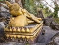 Golden Sleeping Buddha - Mount Phou Si, Luang Prabang Royalty Free Stock Photo