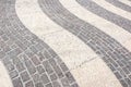 Perspective View of Grunge Cracked White Marble Brick Stone on The Ground for Street Road. Sidewalk, Driveway, Pavers Royalty Free Stock Photo