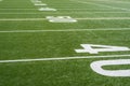 Perspective view looking down football field Royalty Free Stock Photo