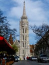 Perspective view of the Matthias Church in Budapest Royalty Free Stock Photo